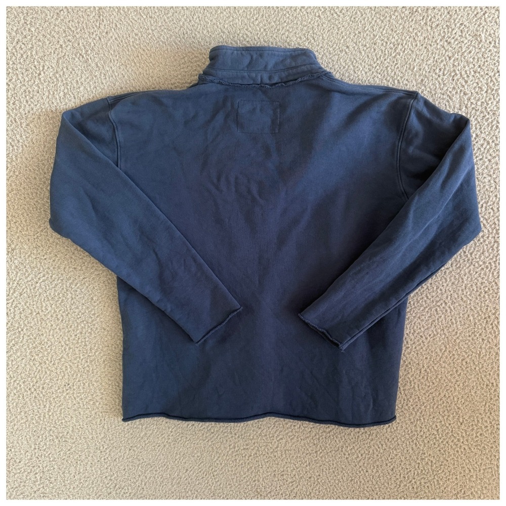 Frank & Eileen Patrick Popover Henley Triple Terry Sweatshirt Medium Dusty Blue - Picture 8 of 9